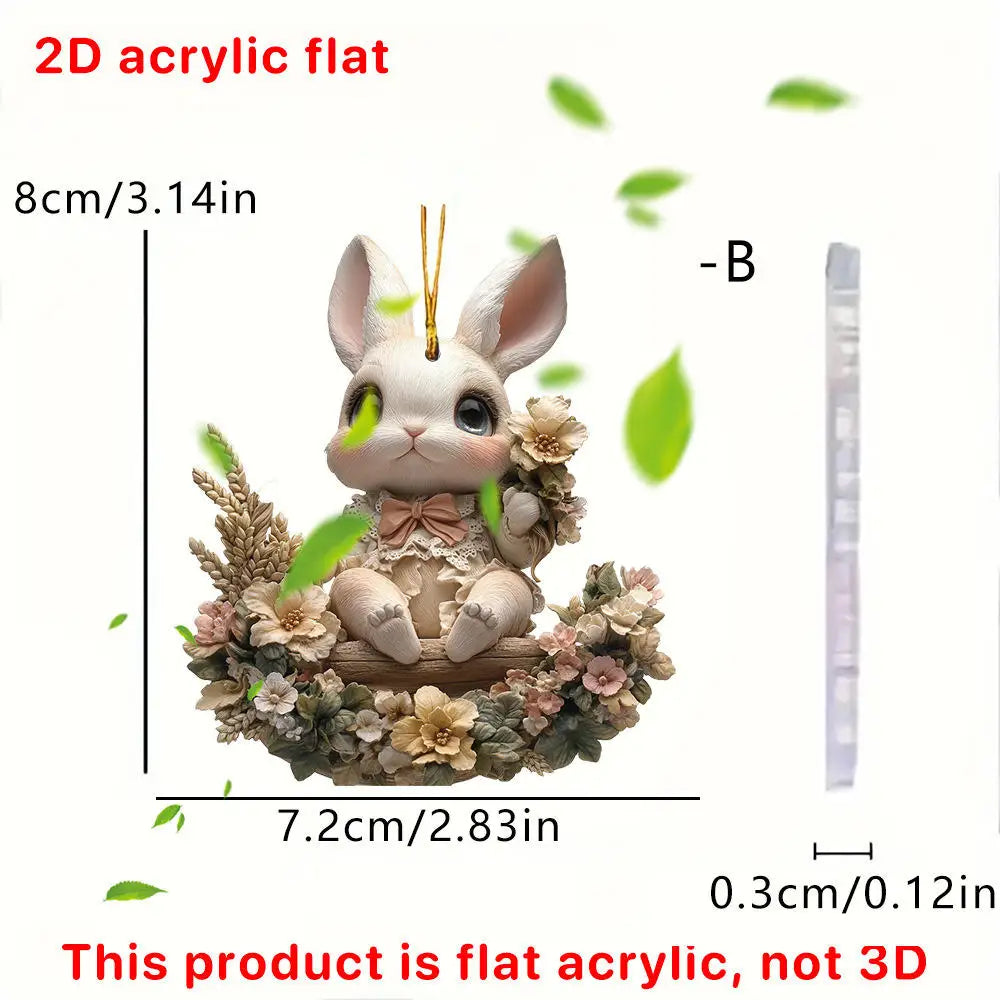 Easter Bunny Coffee Cup Acrylic Charm Pendant – Spring 2025