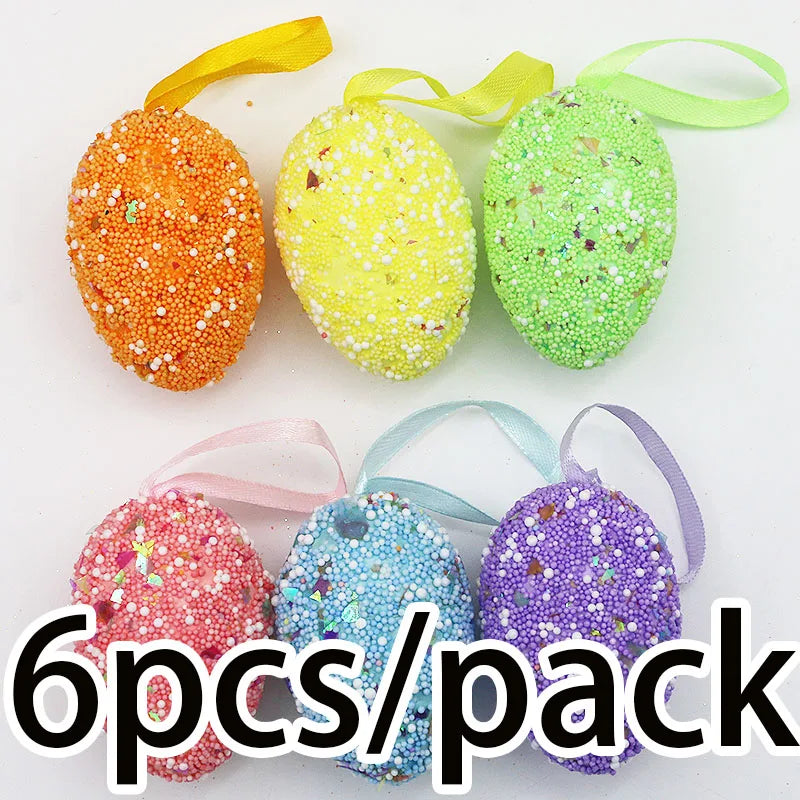Easter Foam Eggs 6-Pack – Colorful DIY Party Decoration Pendants
