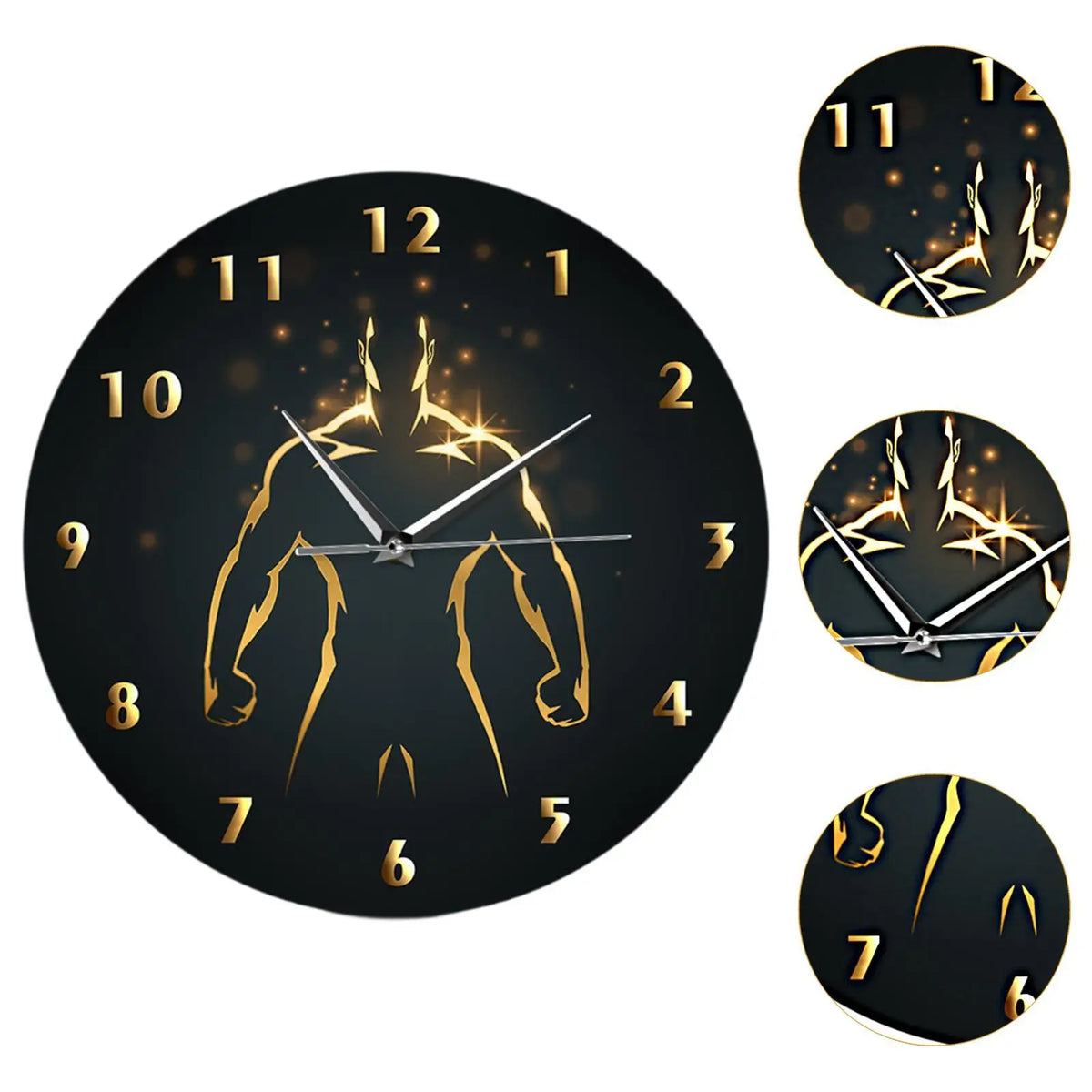 Modern Silent Wall Clock – 12" Round Sweep Hand Home & Gym Decor