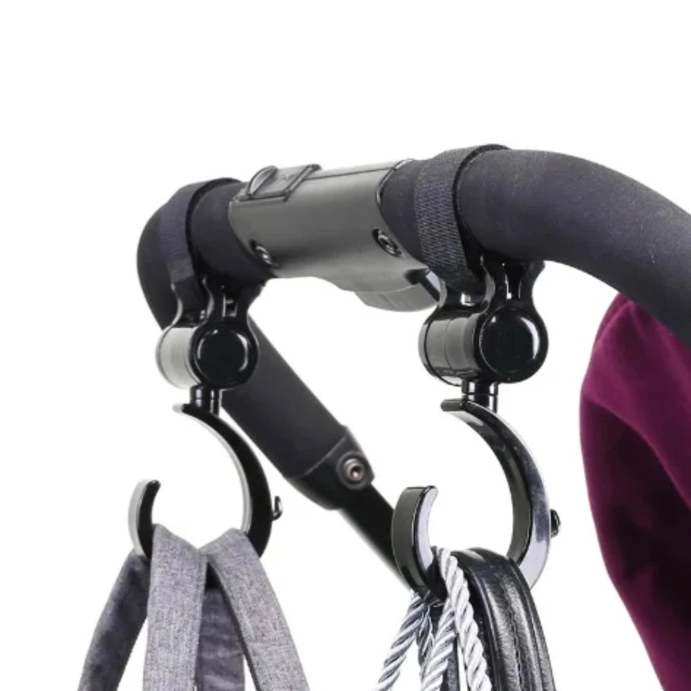 2-Pack Universal Stroller Hooks – Heavy Duty Pram & Cart Hangers