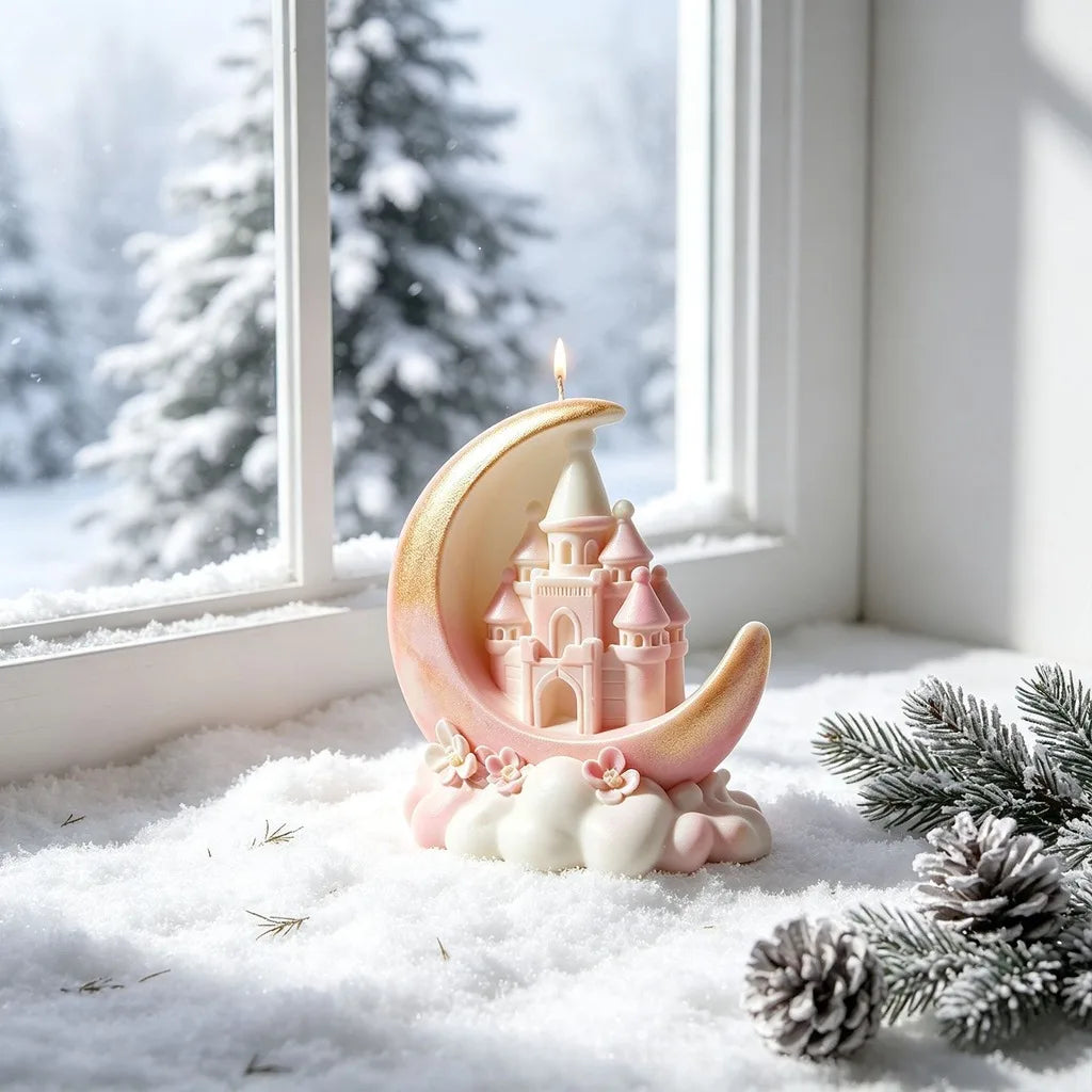 Star Moon Angel & Moon Castle Silicone Candle Mold Set
