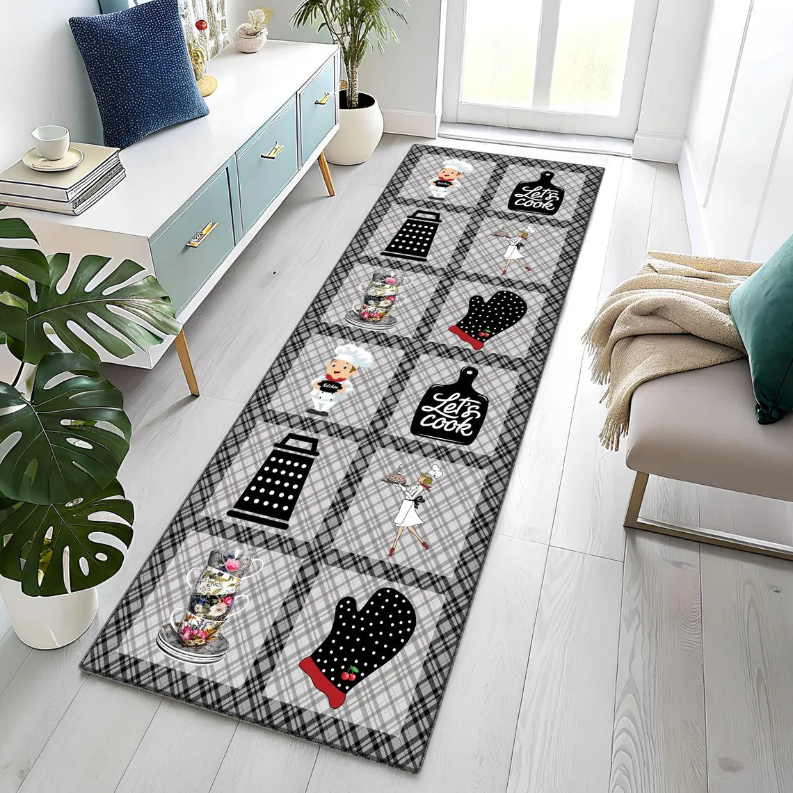 Retro Coffee Runner Rug – Anti-Slip Kitchen & Hallway Mat