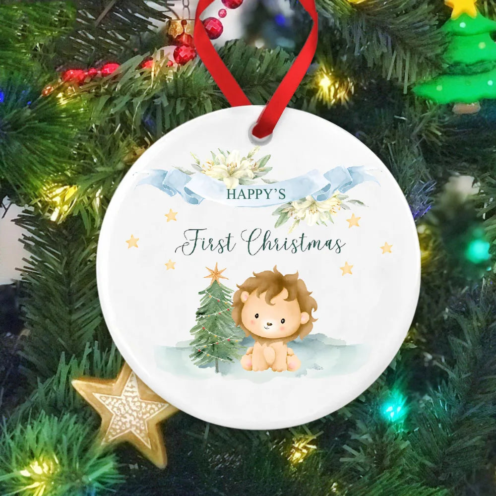 Personalized Baby's First Christmas Ornament 2025 – Ceramic
