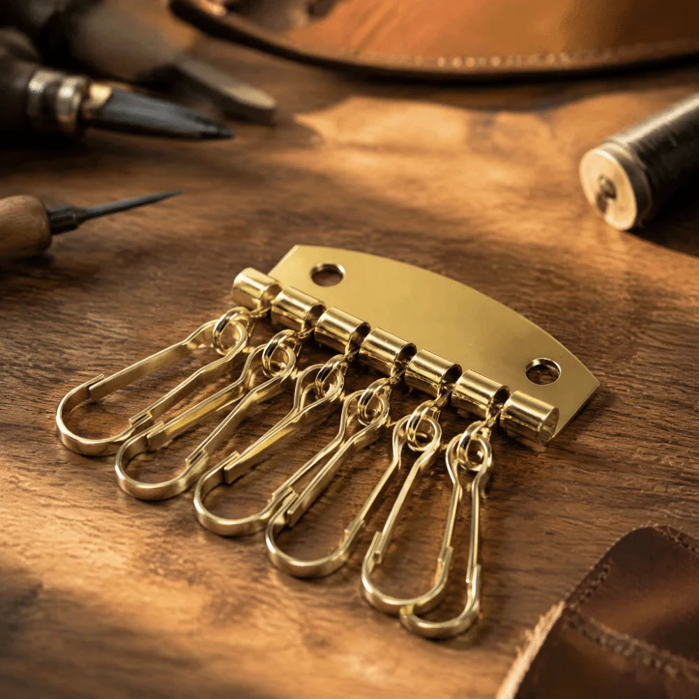 6-Hook Alloy Key Organizer Clasp – DIY Leather Key Case Ring