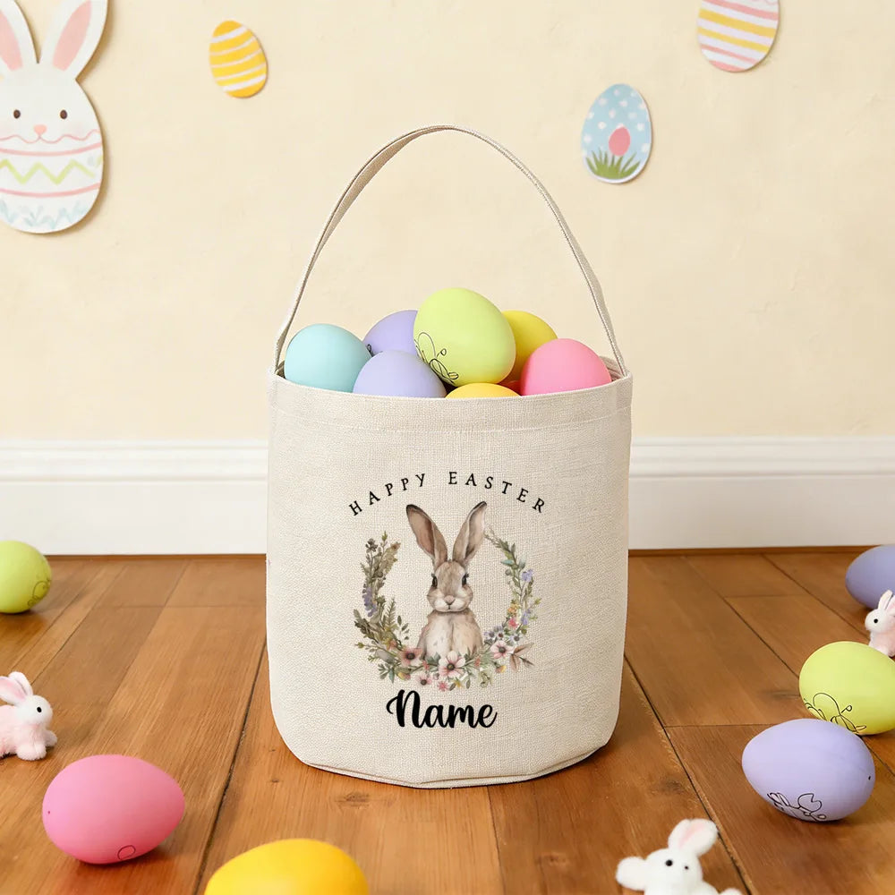 Personalized Easter Bunny Basket for Kids – Custom Name Gift