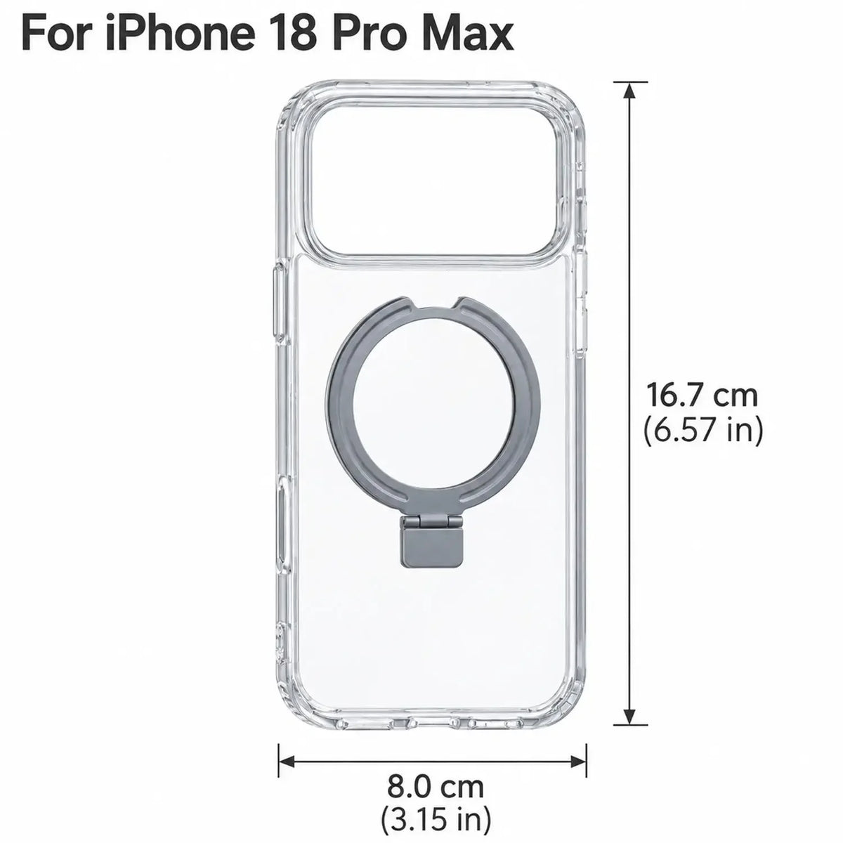 360° Magnetic Clear Case for iPhone 18 Pro / Pro Max | Stand