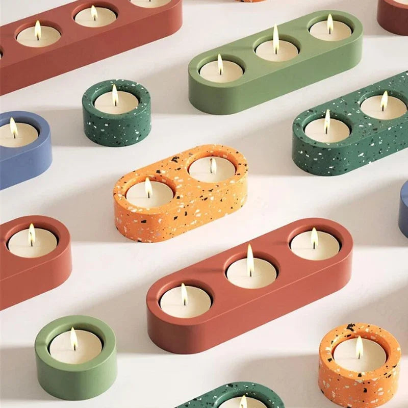 Round Silicone Mold – DIY Concrete Candle Holder & Resin Craft