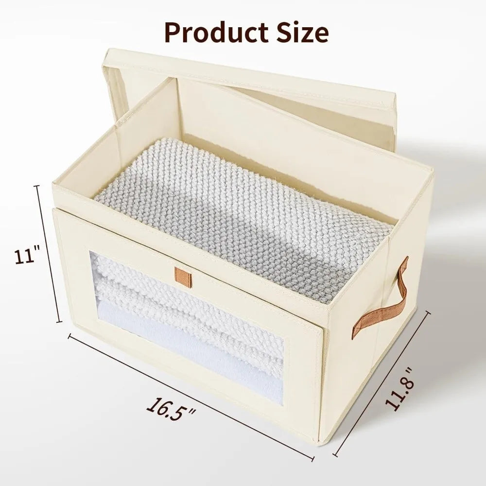 Foldable Fabric Storage Box with Window & Handle – Stackable