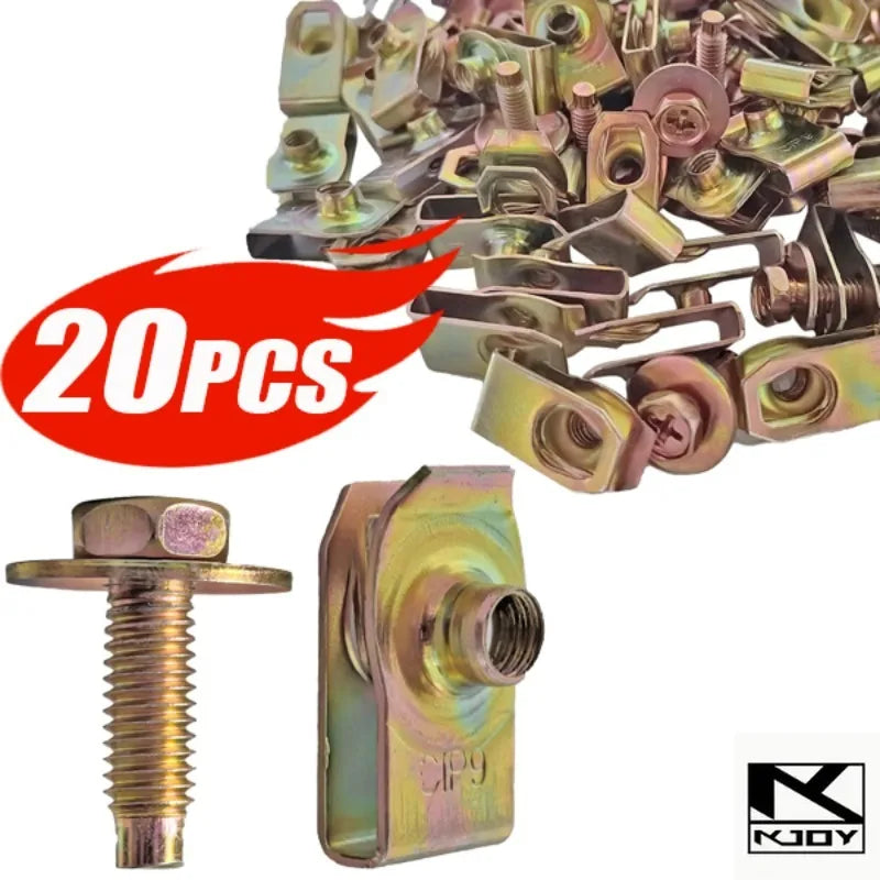 kkjoy M6 U-Nut Screw Fasteners for Fender & Bumper – 10/20 Pack
