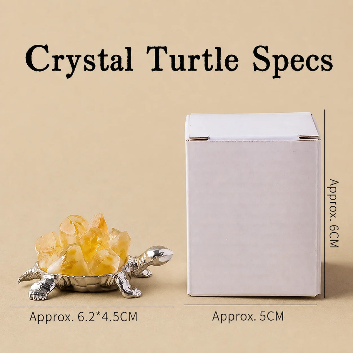 Handcrafted Natural Crystal Turtle Figurine | Alloy Base Décor