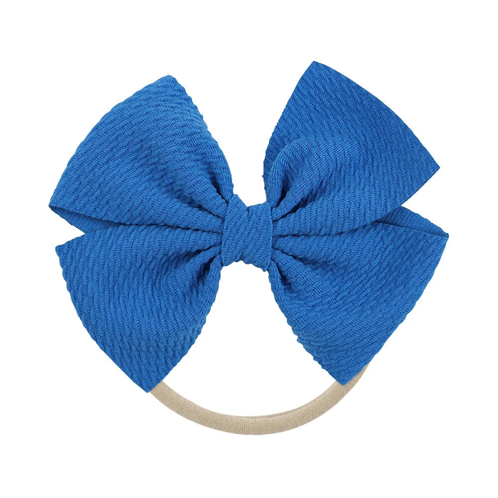 12-Pack Grosgrain Ribbon Hair Bows – Elastic Ponytail Holders
