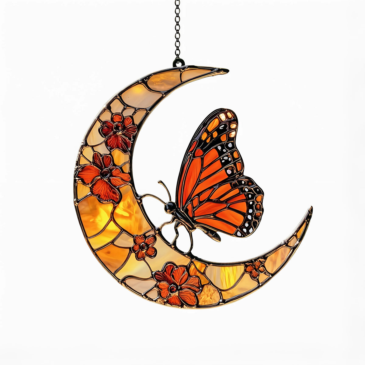 Moon Butterfly Mushroom Suncatcher – Colorful Acrylic Decor