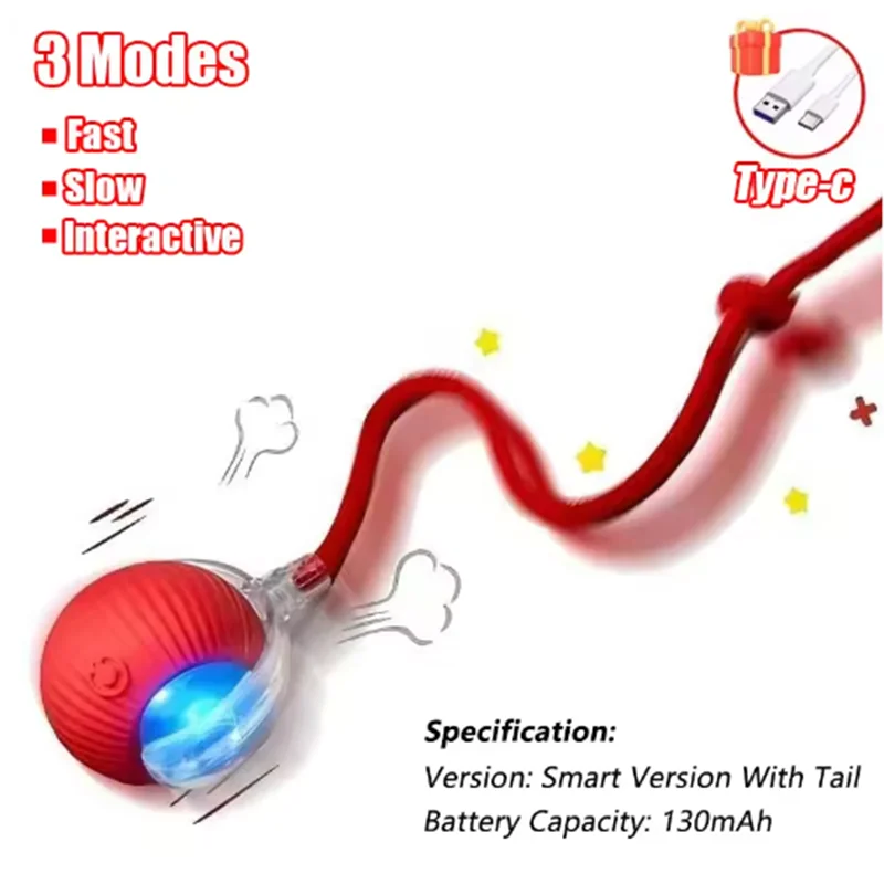 Interactive Electric Pet Ball Toy – Auto Obstacle Avoidance