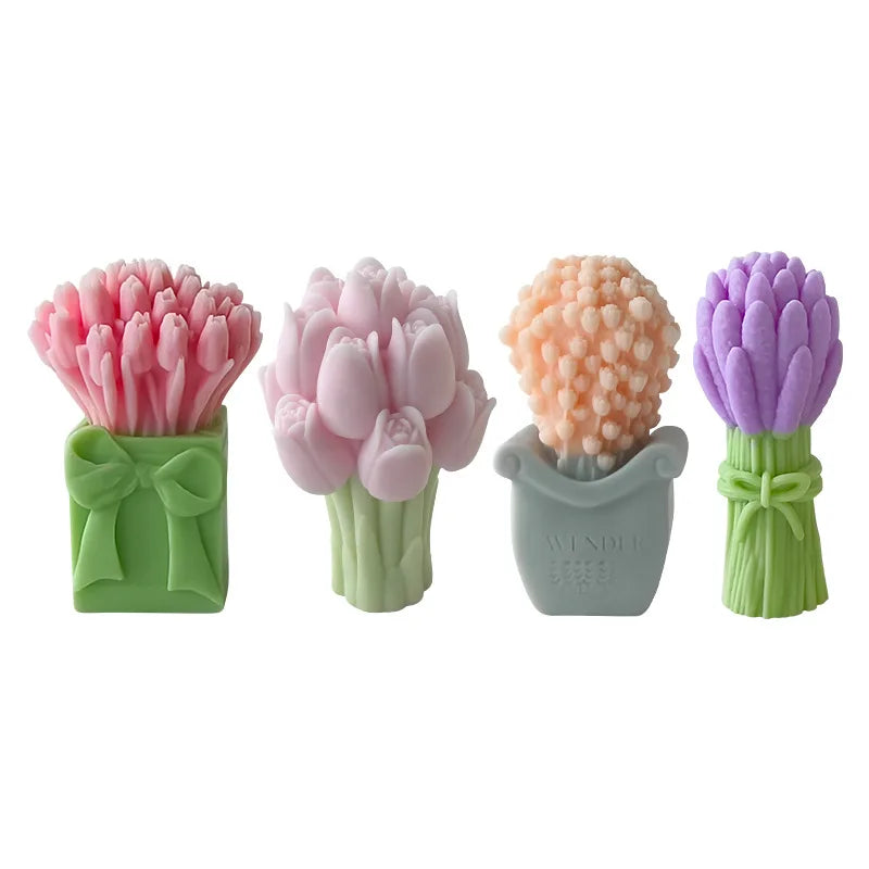 3D Lavender Tulip Silicone Mold – Candle, Soap & Resin Craft