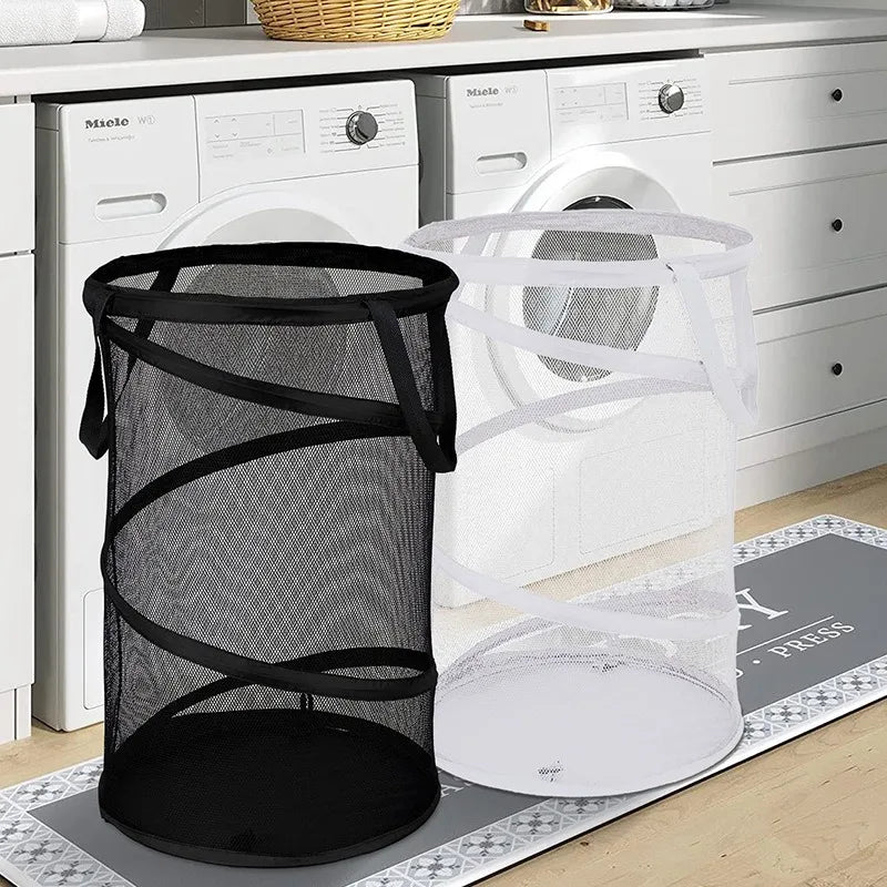 Collapsible Mesh Laundry Hamper – Foldable Clothes Basket