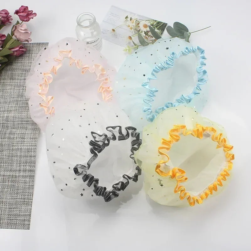 Waterproof Shower Cap – Starry Sky Print, Reusable & Elastic