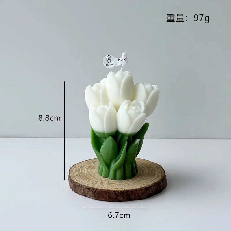 Tulip Bouquet Aromatherapy Candle – Floral Home Décor Gift