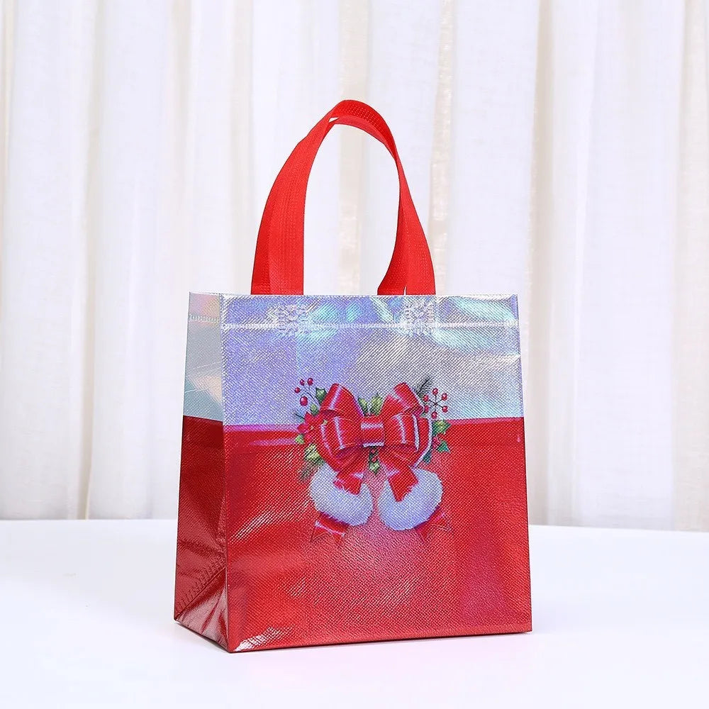 Christmas Non-Woven Tote Bag – Cartoon Santa Gift Bag