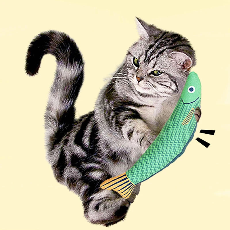 Cat Plush Saury Fish Toy – Chew, Tease & Self-Play