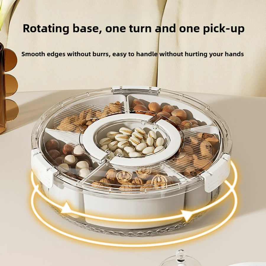 NIFTY Rotating Divided Serving Tray with Lid & Handle