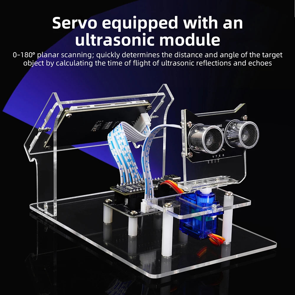 HU-091 Ultrasonic Radar Scanner DIY Kit – LCD & Graphical Coding