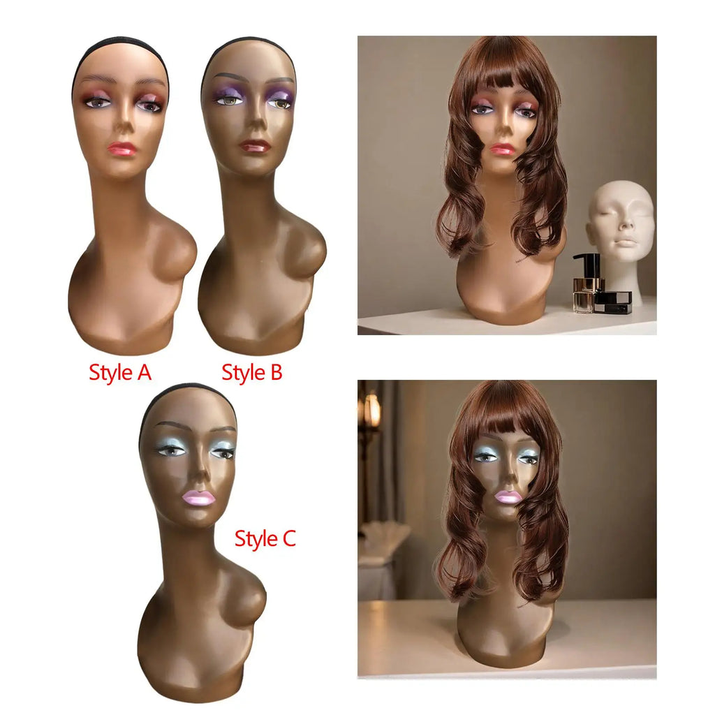 Female Mannequin Head with Shoulders 48cm – Wig & Display