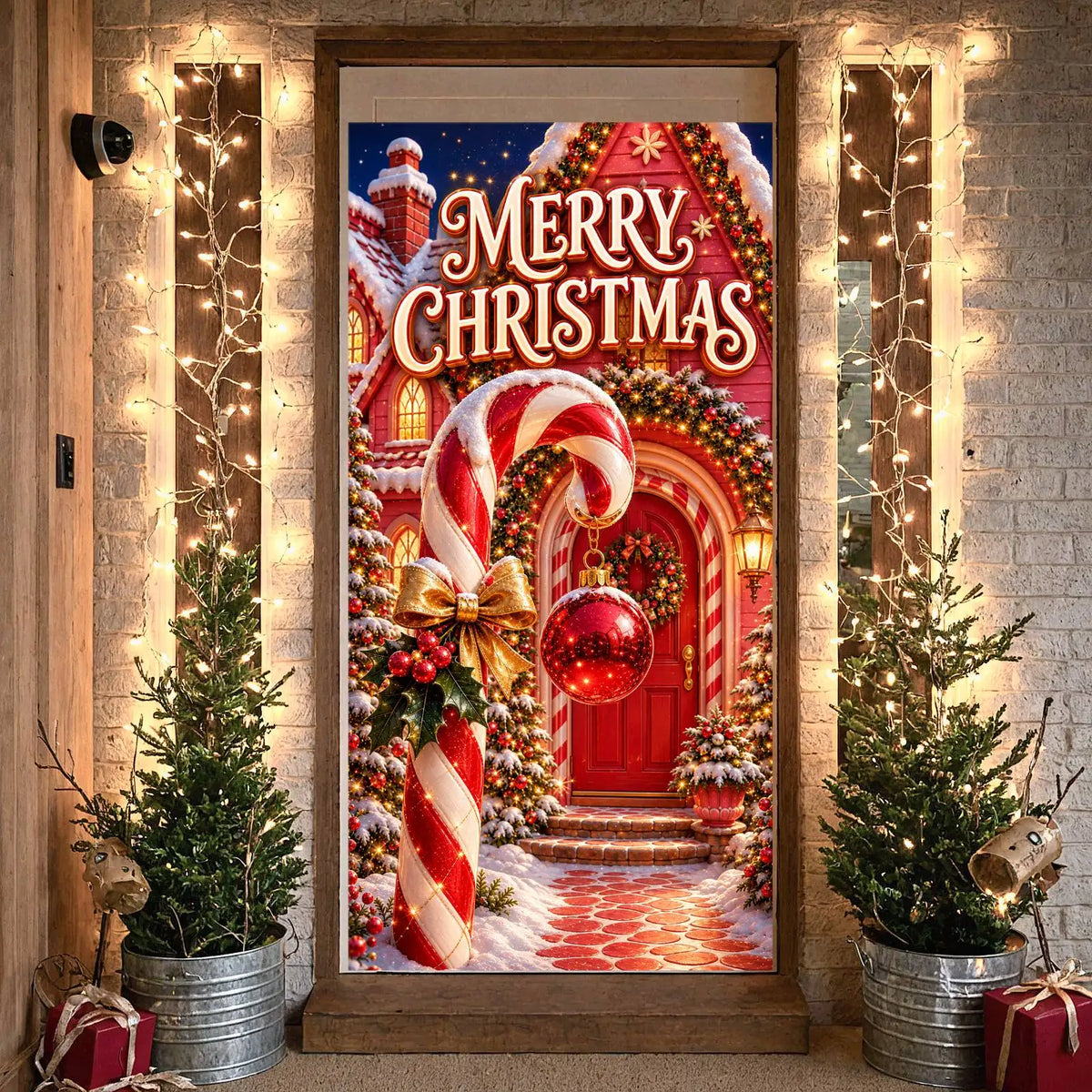 Merry Christmas Banner – Snowy Scene Festive Holiday Décor