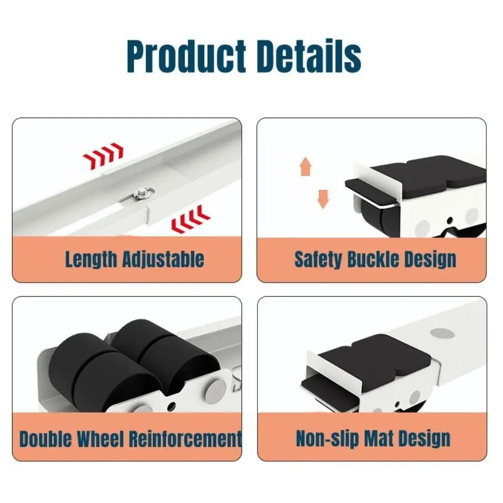 2-Pack Adjustable Appliance Base with 360° Universal Wheels