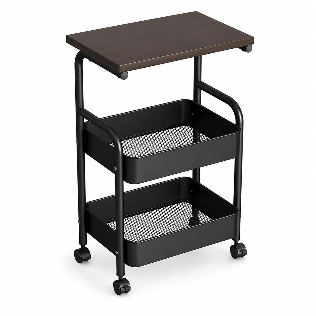 Multi-Layer Bedside Storage Shelf & Mobile Organizer Rack