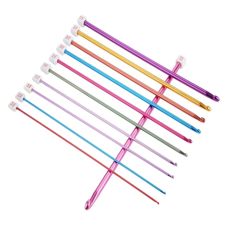 11-Piece Tunisian Crochet Hook Set – Aluminum 2–8mm