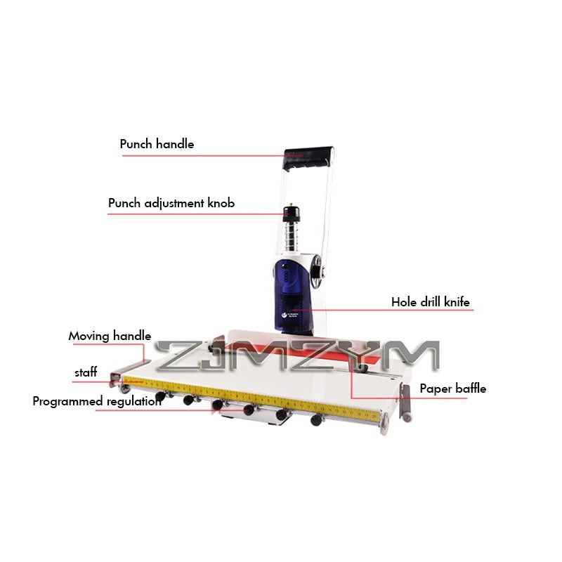 ZJMZYM Manual Hole Puncher – Adjustable 1-6 Holes, 300 Pages