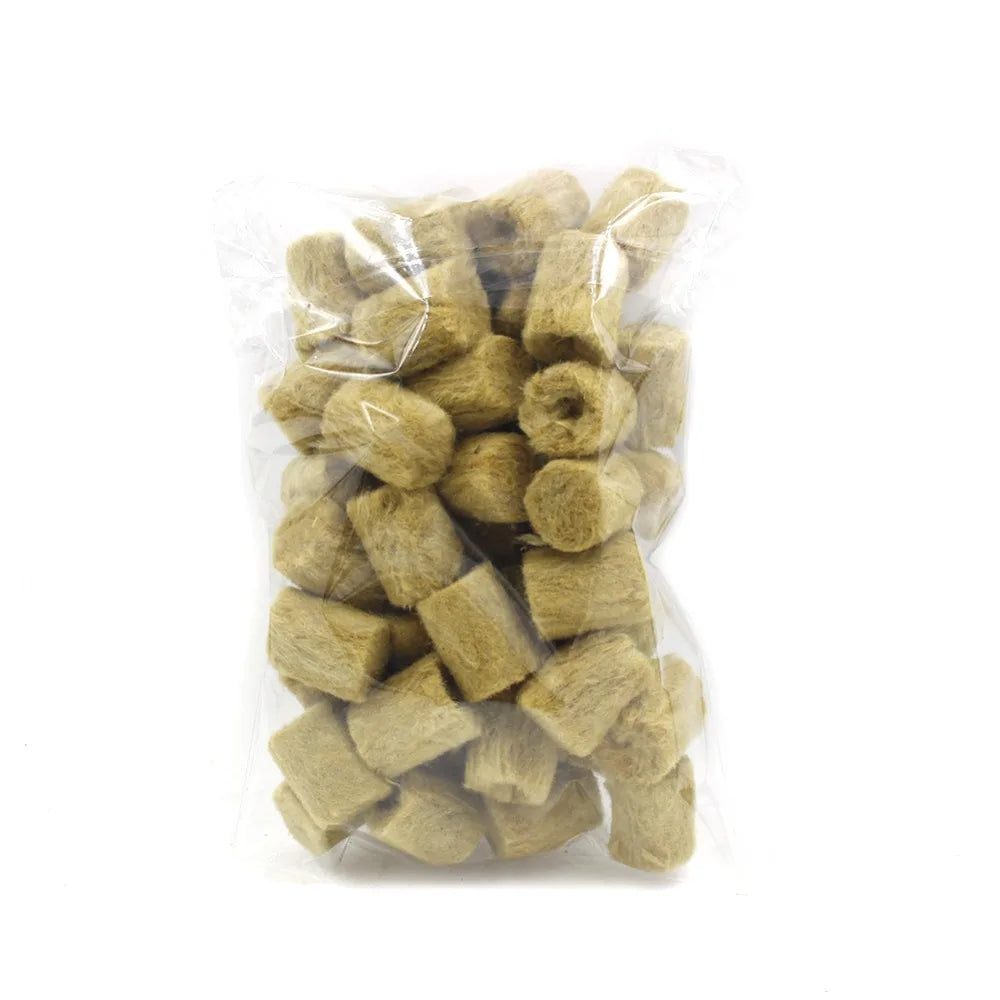 50-Pack Rock Wool Hydroponic Seedling Plugs 27×20mm