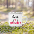 French Nurse Enamel Mug | Infirmière Gift Coffee Cup