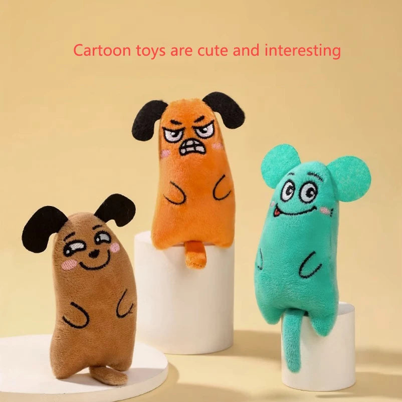 Cartoon Plush Chew Toy for Cats & Dogs – Interactive Doll
