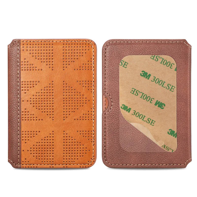 Magnetic PU Leather Card Holder Wallet Sticker for Smartphones