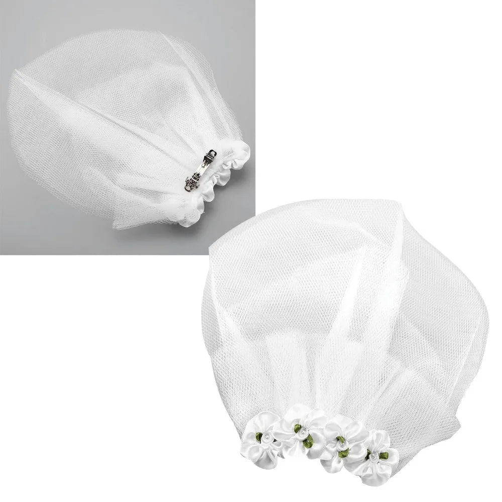 White Tulle Dog Bridal Veil – Soft Lace Floral Pet Headdress