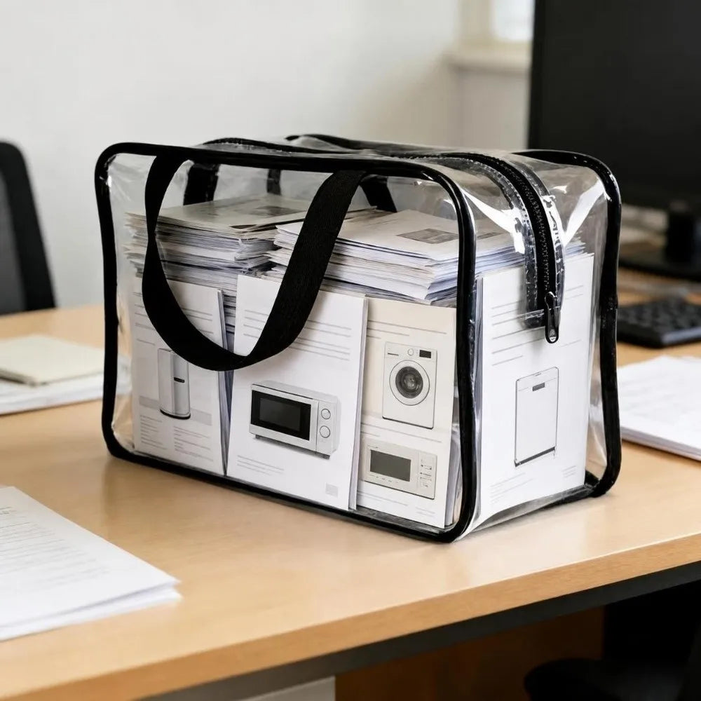 Large Clear PVC Storage Bag with Handle & Zipper | Organizer