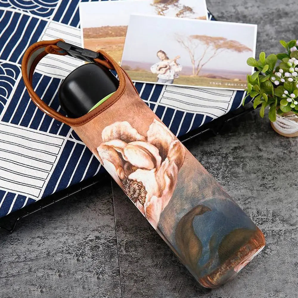 Neoprene Water Bottle Insulator Sleeve with Carry Strap