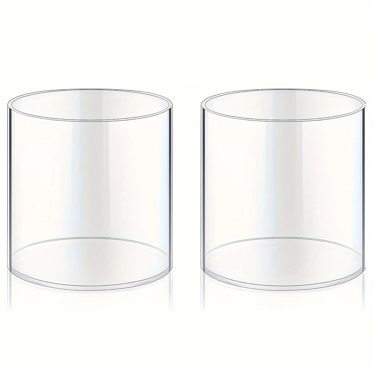 2-Pack Clear Acrylic Cylinder Vases – Candle Holders & Centerpieces