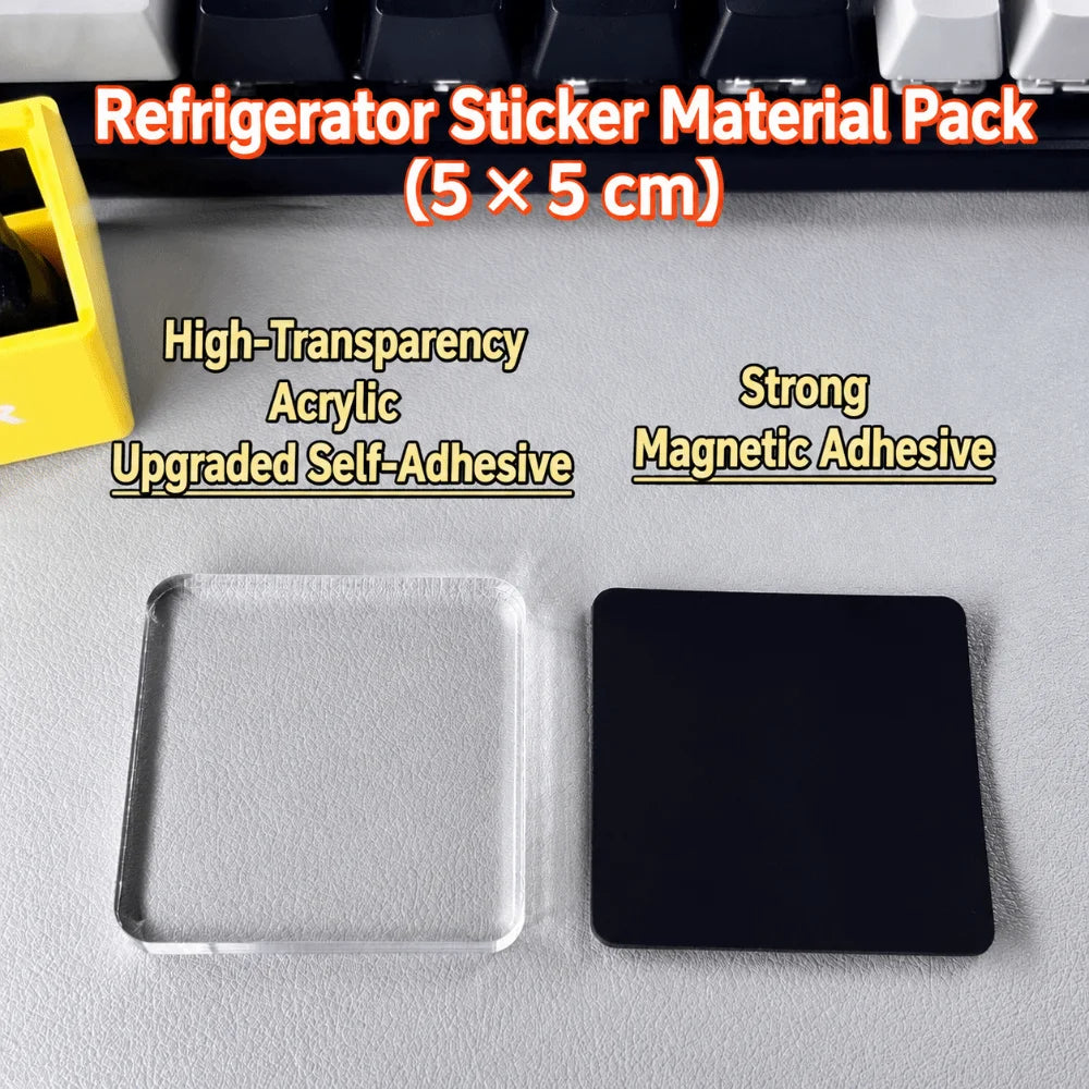 5-Pack DIY Transparent Acrylic Fridge Magnet Set – Self-Adhesive