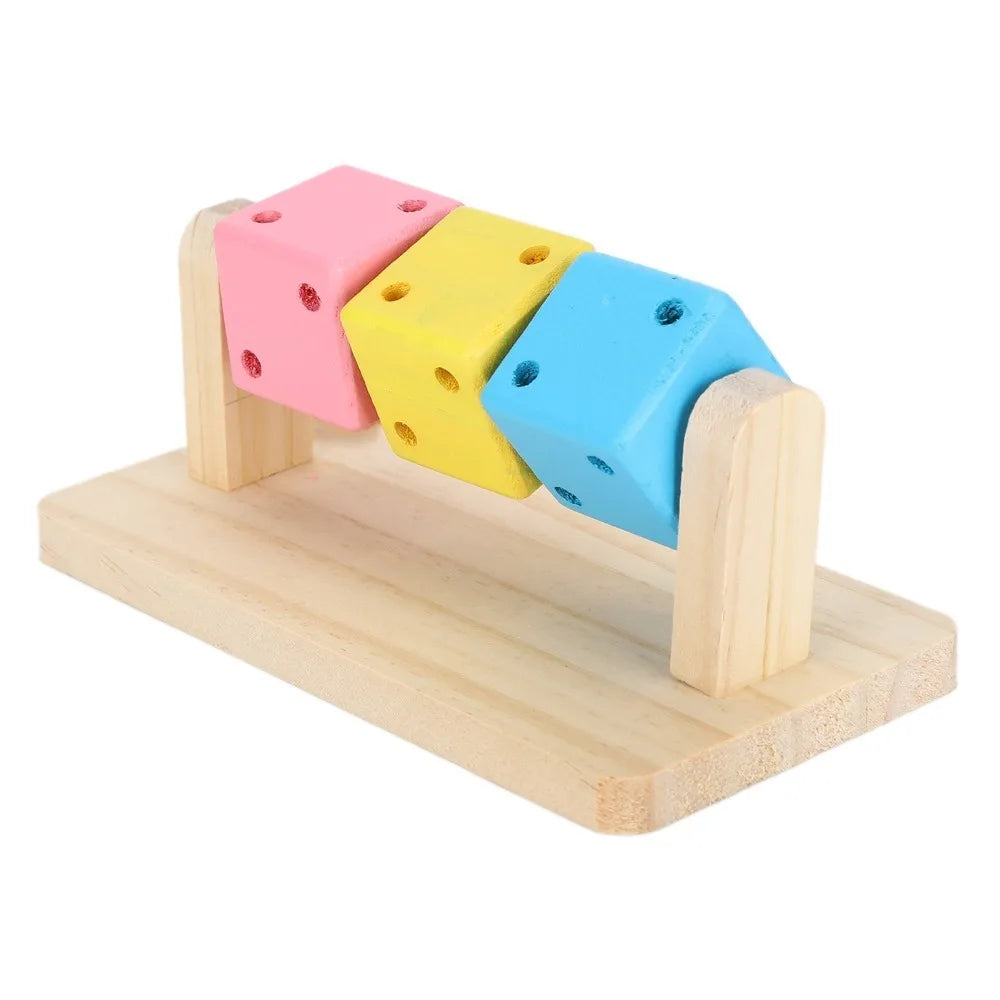 Wooden Rotatable Chew Toy for Hamsters & Small Pets