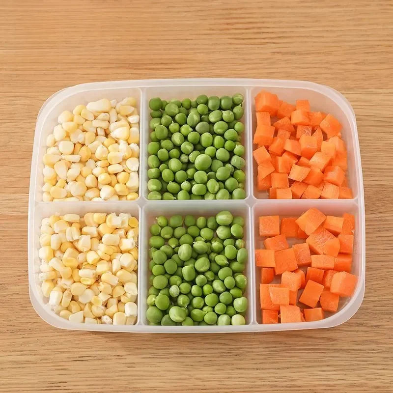 Clear 4-Grid Fridge Food Storage Box – BPA-Free Crisper