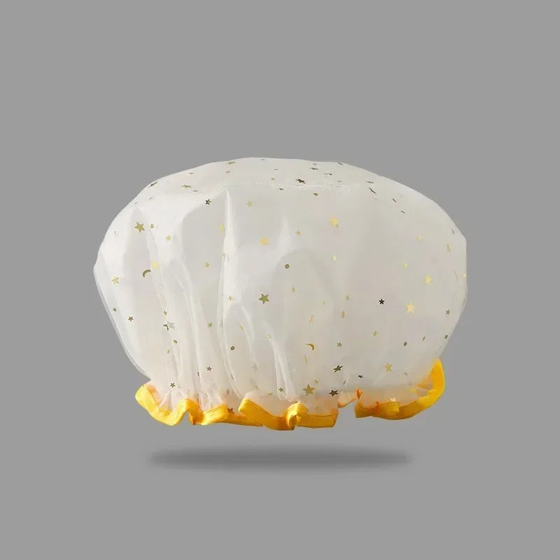 Waterproof Shower Cap – Starry Sky Print, Reusable & Elastic