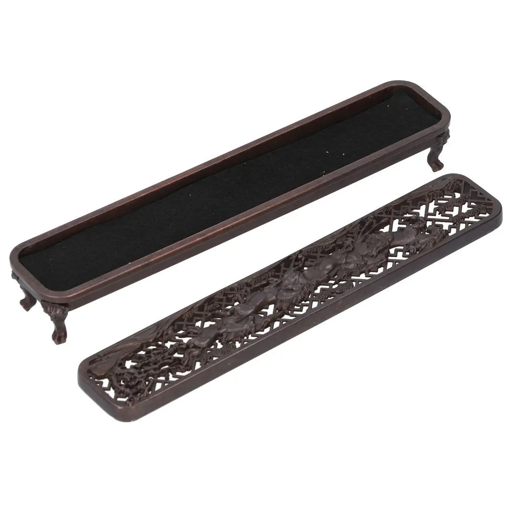 Brass Alloy Antique Incense Burner Box Set – 3pcs Spill-Proof