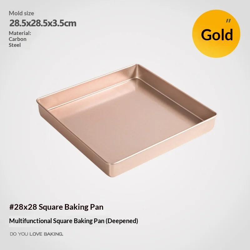 Square Non-Stick Baking Pan – Carbon Steel Cake & Cookie Sheet