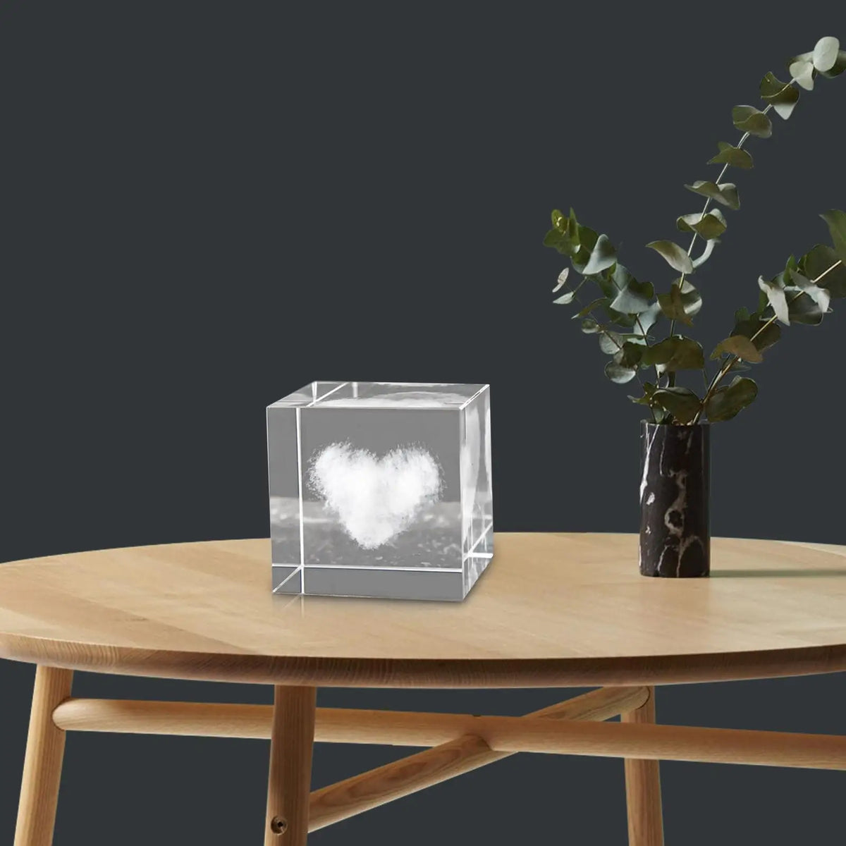 3D Engraved Crystal Cube Glass Figurine Paperweight Gift Decor