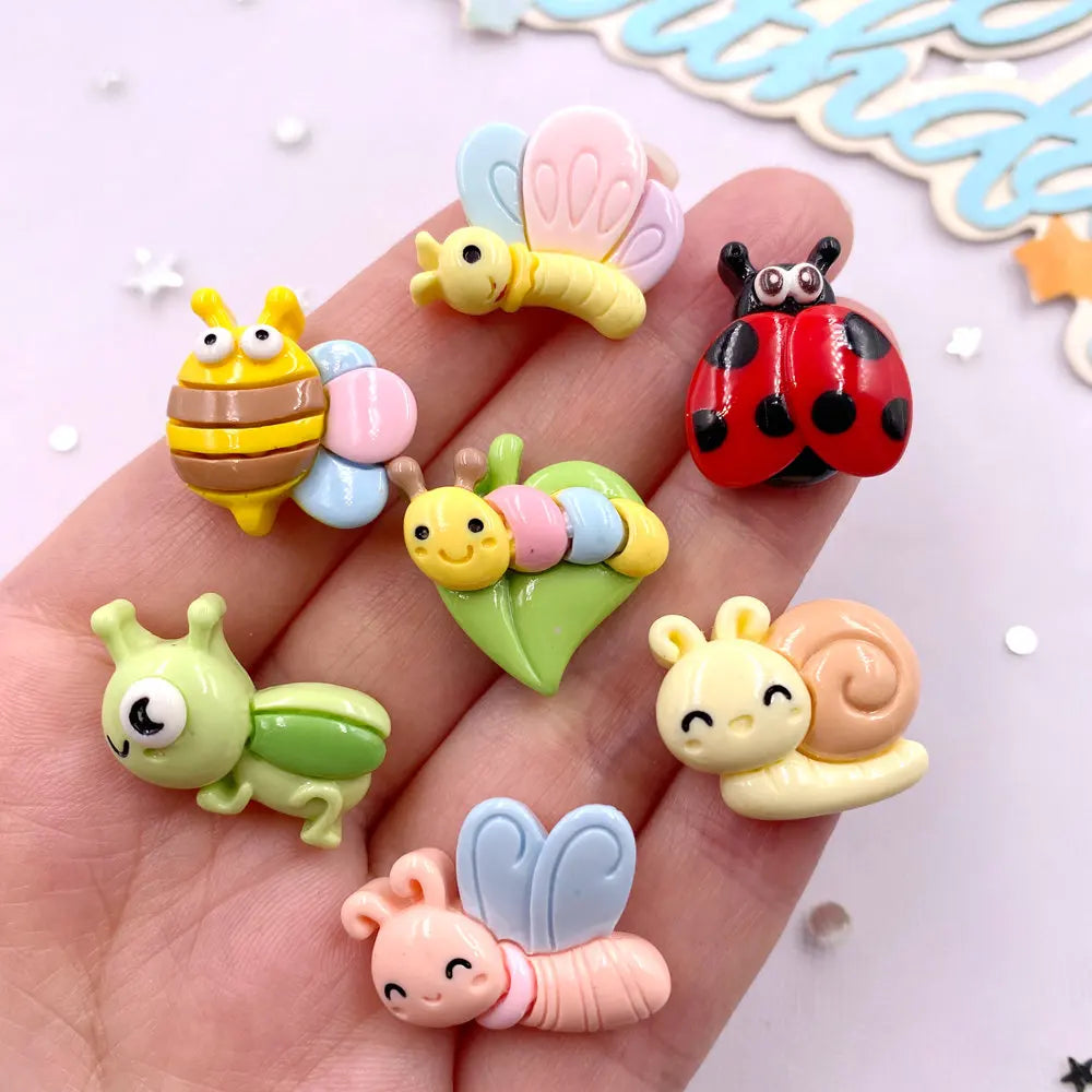 14-Piece Resin Insect Flatback Figurines for DIY Craft & Scrapbook