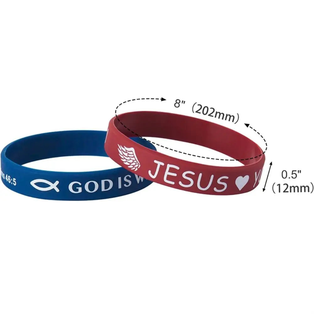 10-Pack Inspirational Bible Verse Silicone Bracelets | Christian
