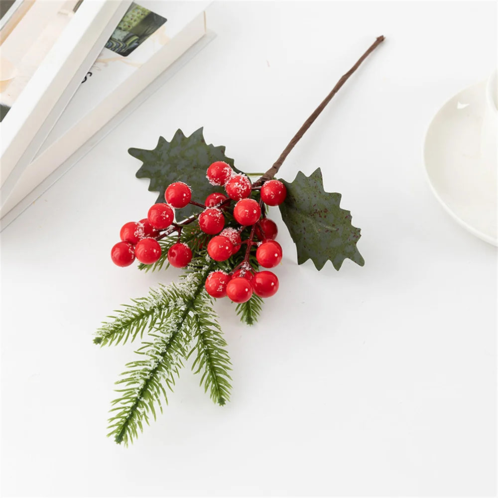 Red Artificial Berry Picks for Christmas Tree & Holiday Décor