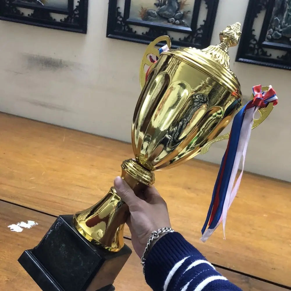 Gold Trophy Award Cup with Lid – Sports & Competition Prize